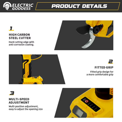Effortless Pruning! Brushless Electric Pruning Shear (Fits Dewalt 20V)