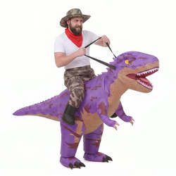 Funny Purple Camo T-Rex Inflatable Costume for Adults | Halloween Outfit