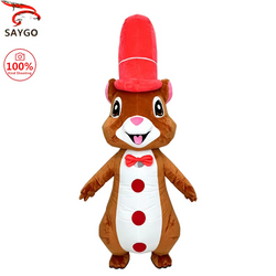 SAYGO Red Hat Squirrel Inflatable Mascot Costume | Party & Cosplay Suit