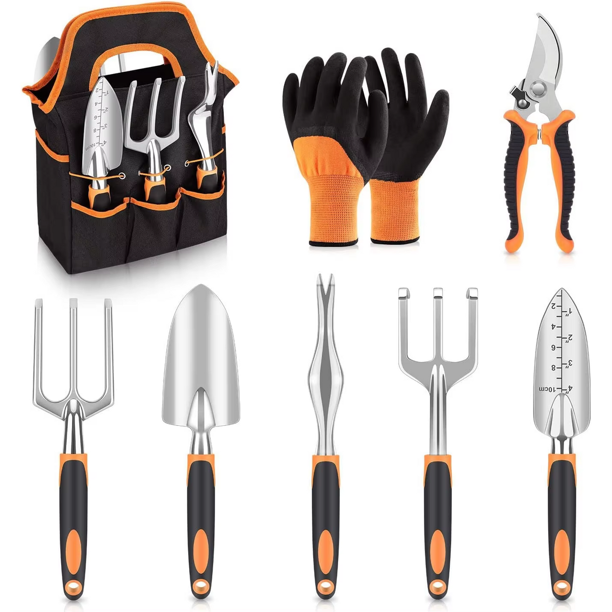 Must-Have 8-Piece Ergonomic Garden Tool Set with Organizer Bag