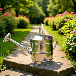 Sleek & Sturdy! Stainless Steel Long Spout Garden Watering Can