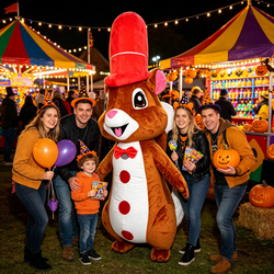 SAYGO Red Hat Squirrel Inflatable Mascot Costume | Party & Cosplay Suit