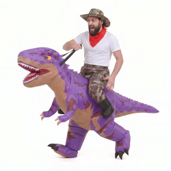 Funny Purple Camo T-Rex Inflatable Costume for Adults | Halloween Outfit