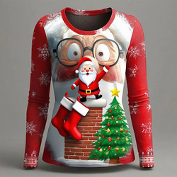 Women's 3D Graphic Long-Sleeve Top