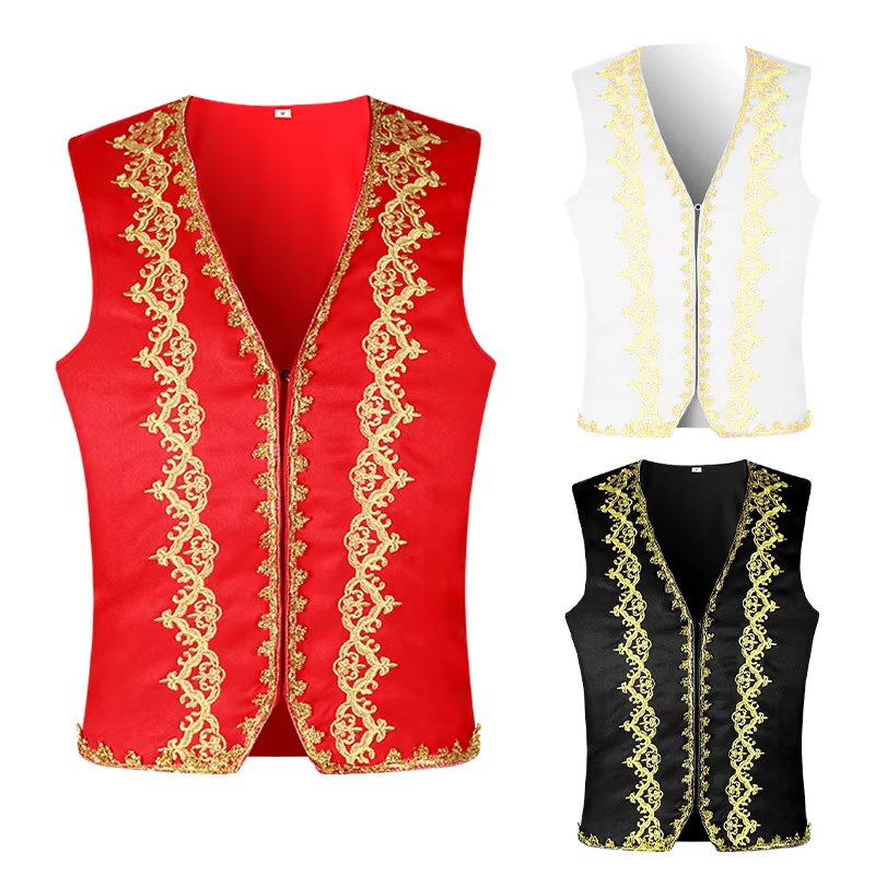 Gold-Trim Baroque Costume Waistcoat