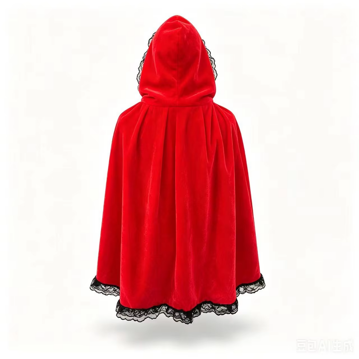 Red Velvet Hooded Costume Cloak