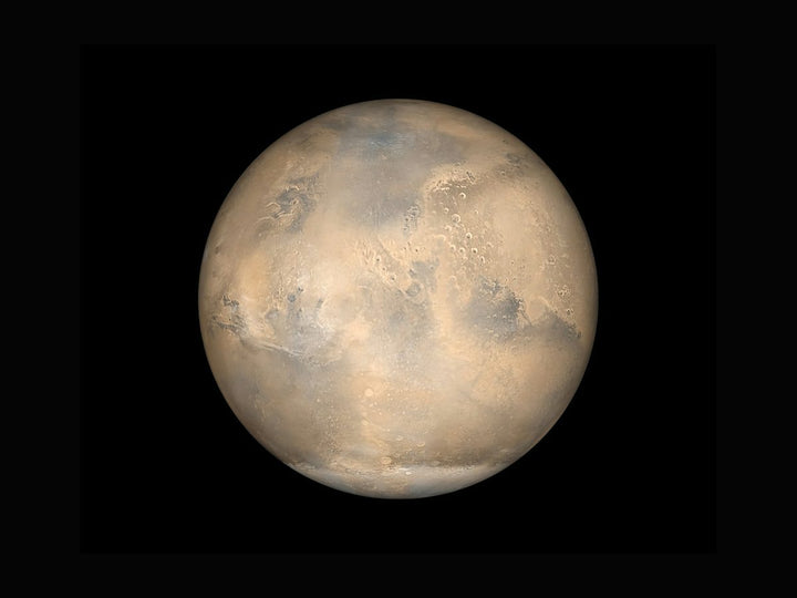 Mars on a black background — illustrative stock photo