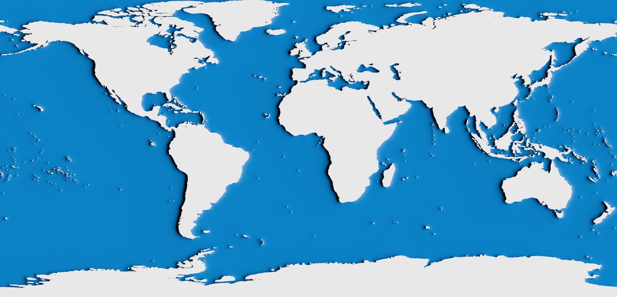 a blue and white map of the world — illustrative stock photo