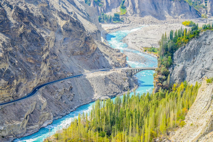 aerial photography of river surrounded by mountains — illustrative stock photo
