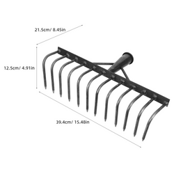Tough Garden Work Made Easy! Heavy Carbon Steel Rake Head Attachment