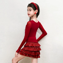Stunning Girls Red Latin Dance Dress | Salsa & Rumba Costume