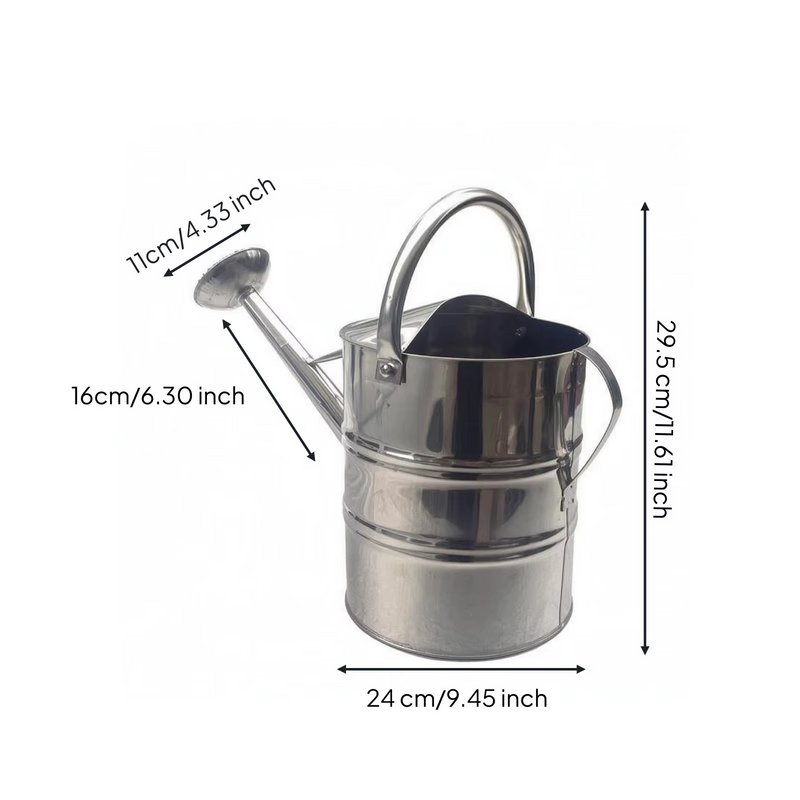 Sleek & Sturdy! Stainless Steel Long Spout Garden Watering Can