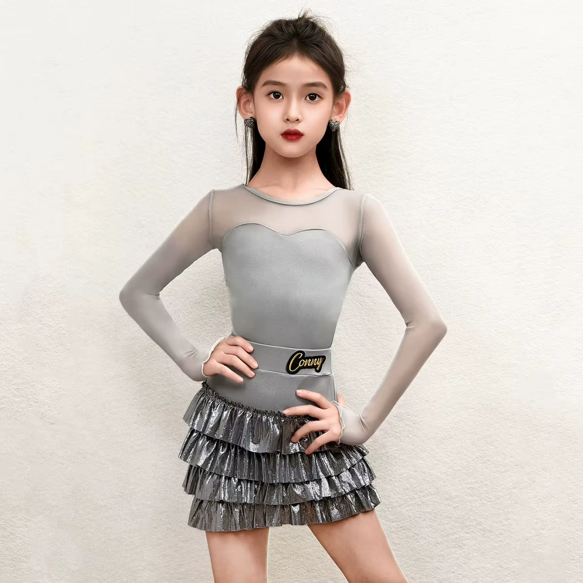 Stunning Girls Red Latin Dance Dress | Salsa & Rumba Costume