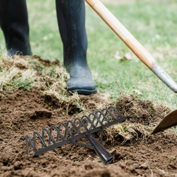Tough Garden Work Made Easy! Heavy Carbon Steel Rake Head Attachment