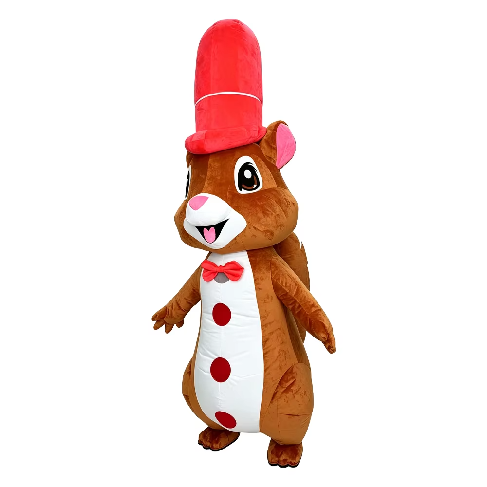 SAYGO Red Hat Squirrel Inflatable Mascot Costume | Party & Cosplay Suit