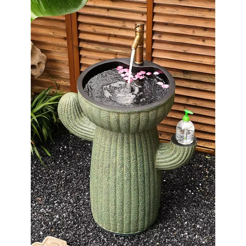 Adorable Cactus Outdoor Washbasin for Small Balconies & Gardens