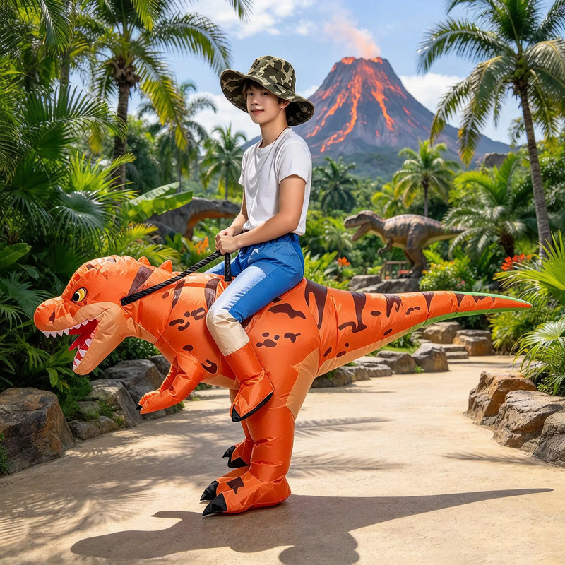Kids Inflatable Ride-On T-Rex Costume 🦖 | Fun Blow Up Dino Outfit