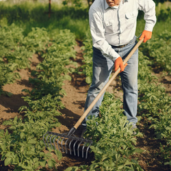 Tough Garden Work Made Easy! Heavy Carbon Steel Rake Head Attachment