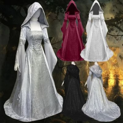 Women’s Medieval Hooded Cosplay Dress 🌹 | Retro Fantasy Gown