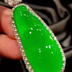 Myanmar Ice Sunny Green Jade Four-Season Bean Pendant | Fortune Jewelry