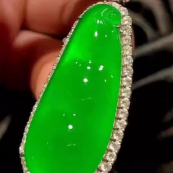 Myanmar Ice Sunny Green Jade Four-Season Bean Pendant | Fortune Jewelry