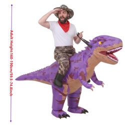 Funny Purple Camo T-Rex Inflatable Costume for Adults | Halloween Outfit
