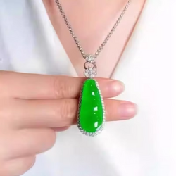 Myanmar Ice Sunny Green Jade Four-Season Bean Pendant | Fortune Jewelry