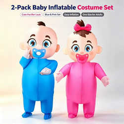 Blue & Pink Inflatable Baby Costume Duo