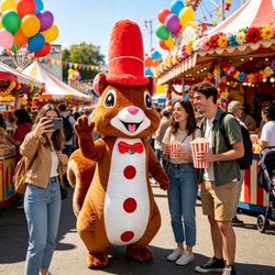 SAYGO Red Hat Squirrel Inflatable Mascot Costume | Party & Cosplay Suit