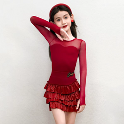 Stunning Girls Red Latin Dance Dress | Salsa & Rumba Costume
