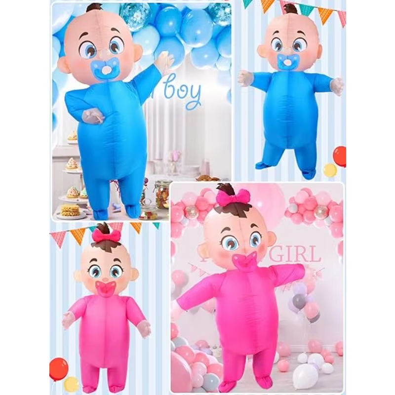 Blue & Pink Inflatable Baby Costume Duo