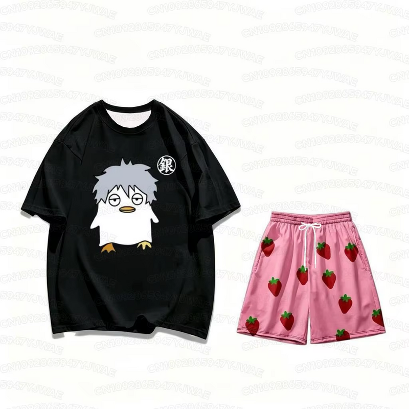 Gintama T-Shirt & Strawberry Shorts Set
