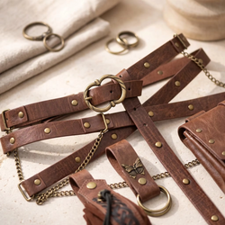 Medieval Costume Belt & Pouch Set